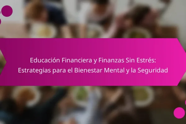 Educación Financiera y Finanzas Sin Estrés: Estrategias para el Bienestar Mental y la Seguridad