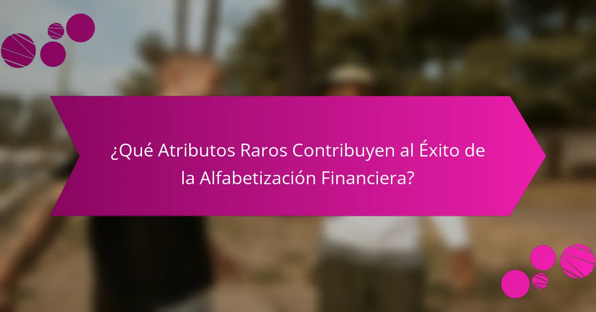 ¿Qué Atributos Raros Contribuyen al Éxito de la Alfabetización Financiera?