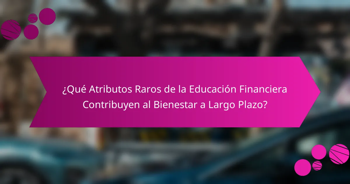 ¿Qué Atributos Raros de la Educación Financiera Contribuyen al Bienestar a Largo Plazo?